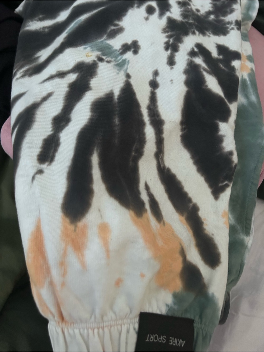 AKIRE SPORT Green & Gold, Black & White Tie-Dye Lounge Joggers - Picture 3 of 4